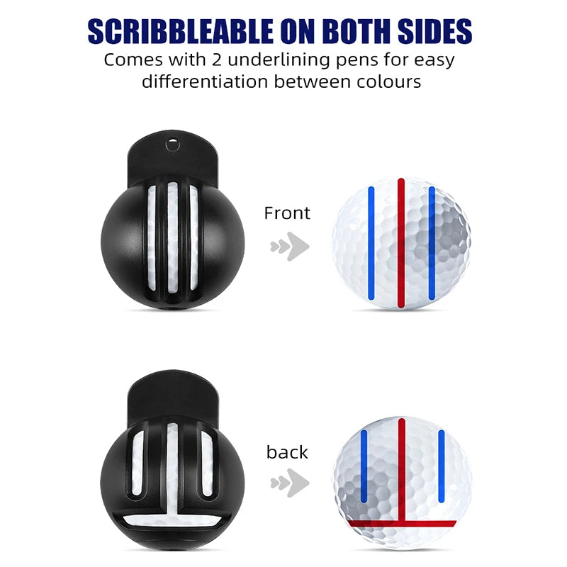 PGM 1pc Golf Ball Line Liner Drawing Marking Alignment Putting Tool and 2 Pieces Golf Ball Marker Pen, Golf Scribe Accessories