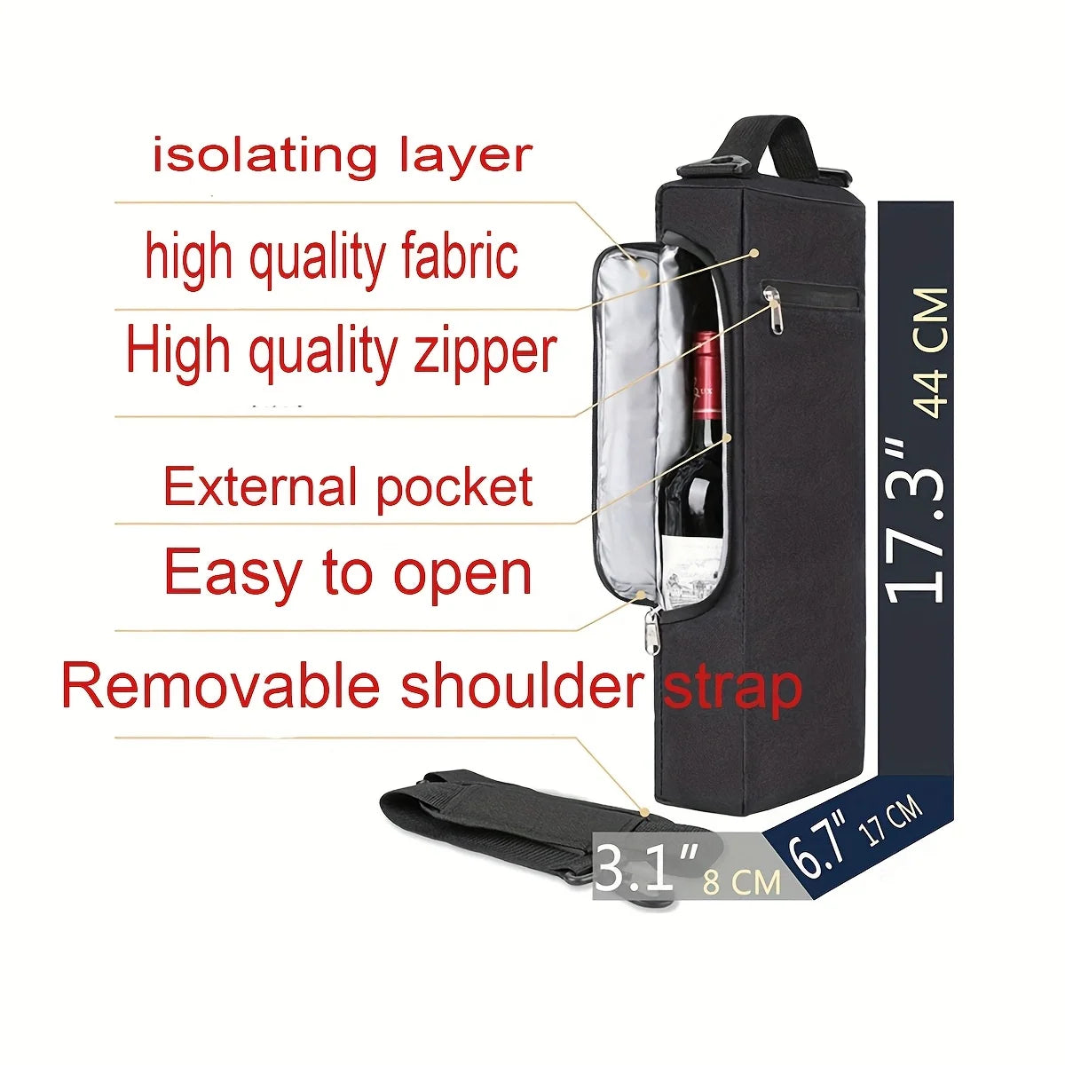 Golf Cooler Bag, Accessories. Small Soft Cooler Holds 6 Pack of Cans or Two Wine Bottles, Sports Bag