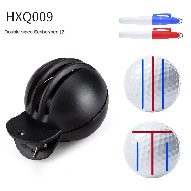 PGM 1pc Golf Ball Line Liner Drawing Marking Alignment Putting Tool and 2 Pieces Golf Ball Marker Pen, Golf Scribe Accessories