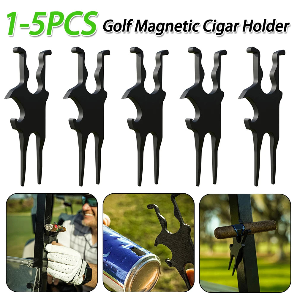 1-5PCS Golf Tool Magnetic Cigar Holder Beer Shotgun and Divot Tool Magnetic Golf Cart Cigar Holder Clip Golf Cart Accessories
