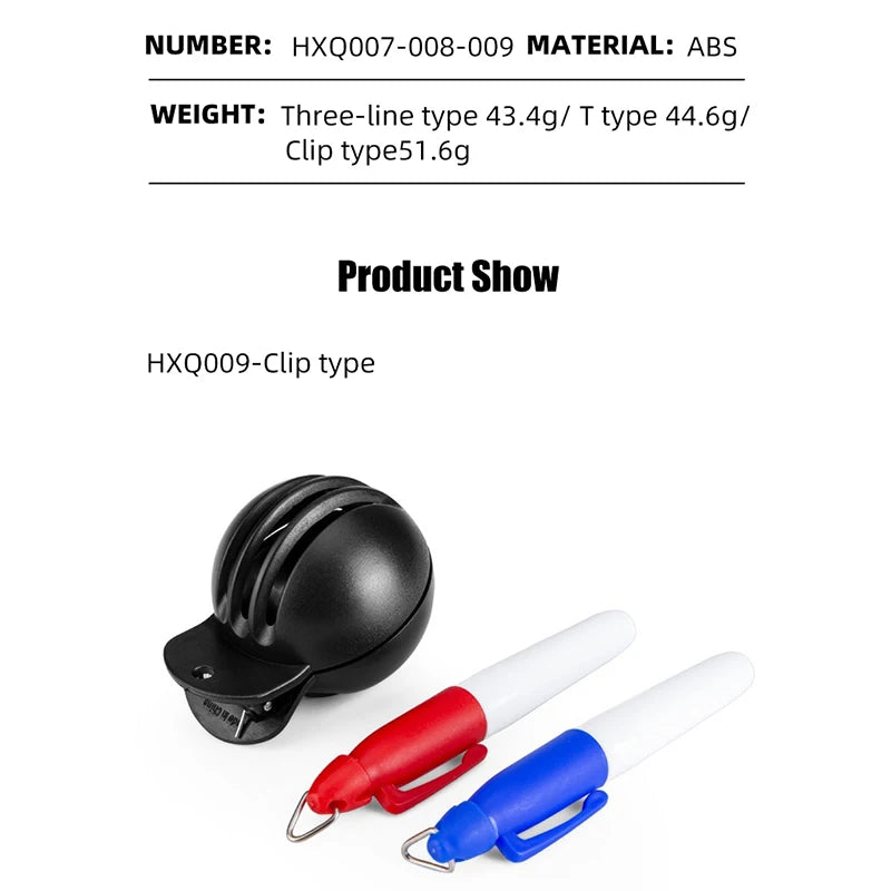 PGM 1pc Golf Ball Line Liner Drawing Marking Alignment Putting Tool and 2 Pieces Golf Ball Marker Pen, Golf Scribe Accessories