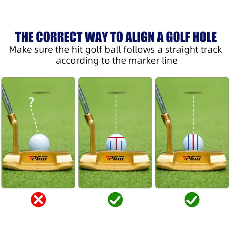 PGM 1pc Golf Ball Line Liner Drawing Marking Alignment Putting Tool and 2 Pieces Golf Ball Marker Pen, Golf Scribe Accessories